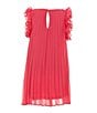 Color:Hot Pink - Image 2 - Social Little Girls 2T-6X Sleeveless Plisse Ruffle Dress