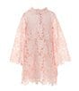 GB Social Little Girls 2T-6X Family Matching Three Quarter Sleeve Eyelet Caftan Dress, Color:Light Pink - Image 1