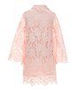 Color:Light Pink - Image 2 - Social Little Girls 2T-6X Family Matching Three Quarter Sleeve Eyelet Caftan Dress