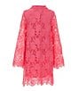 Color:Hot Pink - Image 2 - Social Little Girls 2T-6X Family Matching Three Quarter Sleeve Eyelet Caftan Dress