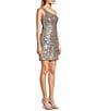 GB Social One Shoulder Glitz Sequin Mini Dress, Color:Silver Nude - Image 3