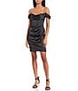 Color:Black - Image 1 - Social Satin Corset Mini Dress