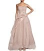 Color:Rose - Image 1 - Social Strapless Tulle Ball Gown