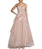 Color:Rose - Image 2 - Social Strapless Tulle Ball Gown