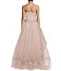 Color:Rose - Image 3 - Social Strapless Tulle Ball Gown