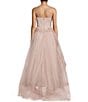 Color:Rose - Image 4 - Social Strapless Tulle Ball Gown