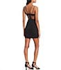 Color:Black - Image 2 - Social Sweetheart Neck Mesh Jewel Strap Mini Dress
