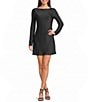 GB Solid Long Sleeve Satin Mini Dress - Image 1