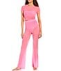 Color:Poolside Pink - Image 3 - Solid Mesh Crop Top Coordinating Swimsuit Cover Up