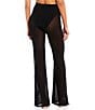 Color:Black - Image 2 - Solid Mesh Coordinating Swimsuit Cover Up Pants