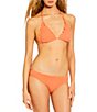 GB Solid Scrunchie Texture Extra High Leg Scoop Front Swim Bottom, Color:Tropical Peach - Image 3