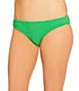GB Solid Scrunchie Textured Classic Hipster Swim Bottom, Color:Grass Green - Image 1