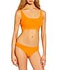 GB Solid Scrunchie Textured Classic Hipster Swim Bottom, Color:Acidic Orange - Image 3