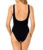 GB Solid Scrunchie Textured Classic Tank One Piece Swimsuit - Image 2