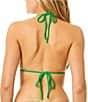 GB Solid Scrunchie Textured Classic Triangle Halter Swim Top - Image 2