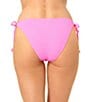 GB Solid Scrunchie Textured Crochet Bauble Classic Triangle Halter Swim Top & Crochet Bauble Tunneled Tie Side Swim Bottom - Image 3