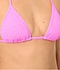 GB Solid Scrunchie Textured Crochet Bauble Classic Triangle Halter Swim Top - Image 4