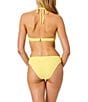 GB Solid Scrunchie Textured Halter Underwire Swim Top & High Leg Scoop Hipster Swim Bottom - Image 2