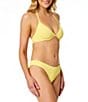 GB Solid Scrunchie Textured Halter Underwire Swim Top & High Leg Scoop Hipster Swim Bottom - Image 3