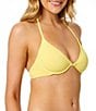 GB Solid Scrunchie Textured Halter Underwire Swim Top & High Leg Scoop Hipster Swim Bottom - Image 6