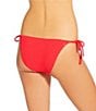 GB Solid Scrunchie Textured Lettuce Edge Tie Side Hipster Swim Bottom - Image 5