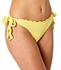 GB Solid Scrunchie Textured Lettuce Edge Tie Side Swim Bottom - Image 4