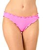 GB Solid Scrunchie Textured Lettuce Edge Underwire Bralette Swim Top & Textured Lettuce Edge Classic Hipster Swim Bottom - Image 6