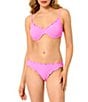 GB Solid Scrunchie Textured Lettuce Edge Underwire Bralette Swim Top & Textured Lettuce Edge Classic Hipster Swim Bottom - Image 1
