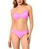 GB Solid Scrunchie Textured Lettuce Edge Underwire Bralette Swim Top & Textured Lettuce Edge Classic Hipster Swim Bottom - Image 1