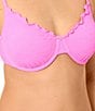 GB Solid Scrunchie Textured Lettuce Edge Underwire Bralette Swim Top - Image 4