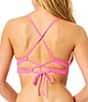 GB Solid Scrunchie Textured Midline Bralette Swim Top - Image 2