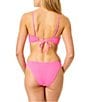 GB Solid Scrunchie Textured Rectangle Ring Bandeau Swim Top & Rectangle Ring High Leg Hipster Swim Bottom - Image 2