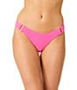 GB Solid Scrunchie Textured Rectangle Ring Bandeau Swim Top & Rectangle Ring High Leg Hipster Swim Bottom - Image 6