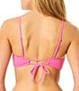GB Solid Scrunchie Textured Rectangle Ring Bandeau Swim Top - Image 2