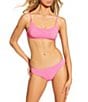 GB Solid Scrunchie Textured Scoop Bralette Swim Top