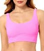 GB Solid Scrunchie Textured Scoop Neck Cropped Swim Top & Solid Textured Scrunchie Classic Hipster Swim Bottom - Image 3