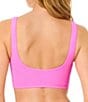 GB Solid Scrunchie Textured Scoop Neck Cropped Swim Top & Solid Textured Scrunchie Classic Hipster Swim Bottom - Image 4