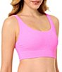 GB Solid Scrunchie Textured Scoop Neck Cropped Swim Top & Solid Textured Scrunchie Classic Hipster Swim Bottom - Image 5