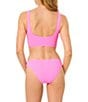 GB Solid Scrunchie Textured Scoop Neck Cropped Swim Top & Solid Textured Scrunchie Classic Hipster Swim Bottom - Image 2