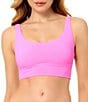 GB Solid Scrunchie Textured Scoop Neck Cropped Swim Top & Solid Textured Scrunchie Classic Hipster Swim Bottom - Image 4
