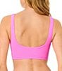 GB Solid Scrunchie Textured Scoop Neck Cropped Swim Top - Image 2