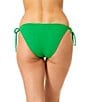 GB Solid Scrunchie Textured Tie Side Hipster Swim Bottom - Image 2