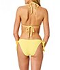 GB Solid Scrunchie Textured Triangle Halter Swim Top & Tie Side Swim Bottom - Image 2