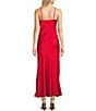 GB Solid Slip Long Dress, Color:Cherry - Image 2
