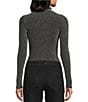 GB Sparkle Mock Neck Bodysuit, Color:Silver - Image 2