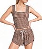 GB Square Neck Gingham Coordinating Tank - Image 1