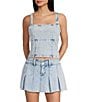 GB Square Neck Sleeveless Denim Tank - Image 1