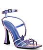 Color:Purple/Blue - Image 1 - Star-Struck Iridescent Rhinestone Star Strappy Dress Sandals