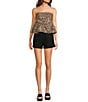 GB Strapless Leopard Pullover Bubble Hem Peplum Top, Color:Leopard - Image 3
