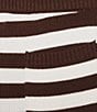 GB Striped Coordinating Micro Shorts, Color:Brown Ivory - Image 4